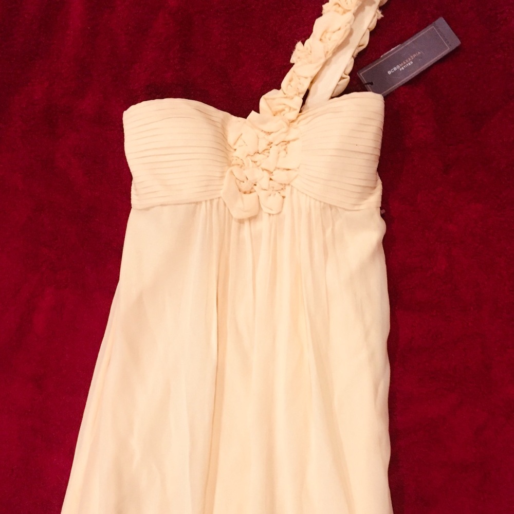 BCBG MaxAzria Pale yellow gown NEW with tags Sz 4P